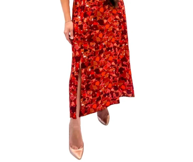 ladies-trumpet-dress-autumn-trend-Pieces Of Me Flare Midi Dress In Red