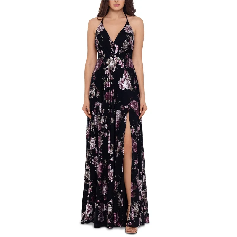 ladies-floral-dress-lightweight-Betsy & Adam Womens Floral Gown Dress