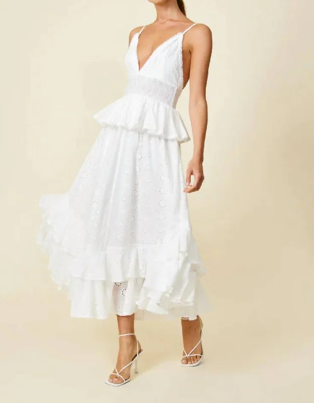 ladies-maxi-dress-timeless-piece-Lotus Eyelet Maxi Dress In White