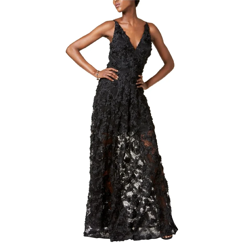 ladies-floral-dress-street-style-Xscape Womens Floral Lace Gown Dress