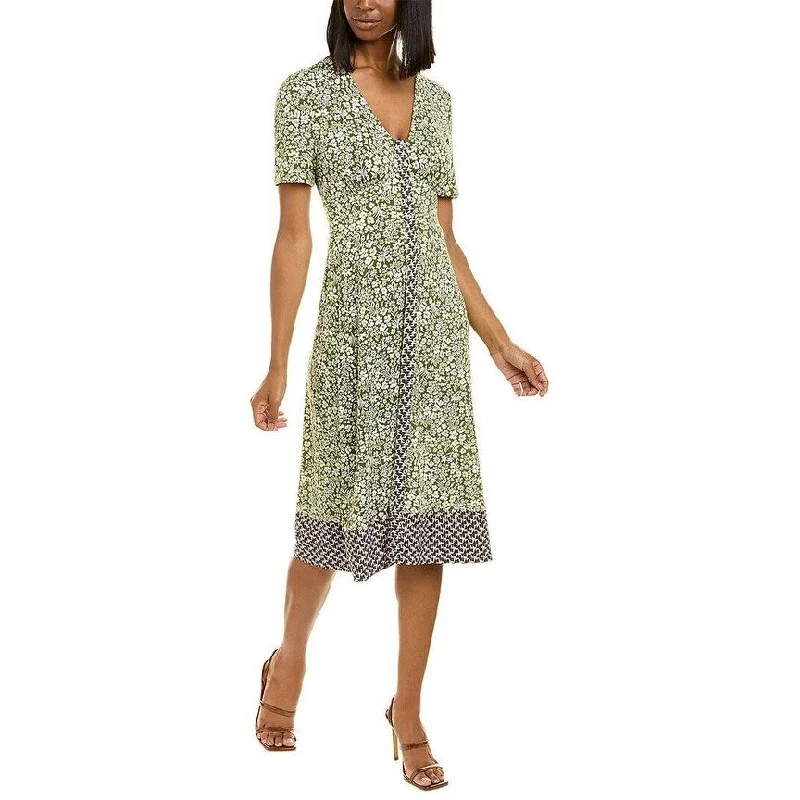 ladies-floral-dress-evening-wear-Leota Women's Francesca Floral Midi Dress Green Size Large