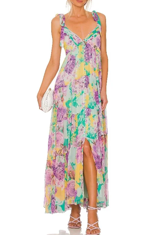 ladies-maxi-dress-subtle-charm-Ivy Maxi Dress in Butter Yellow And Lavender