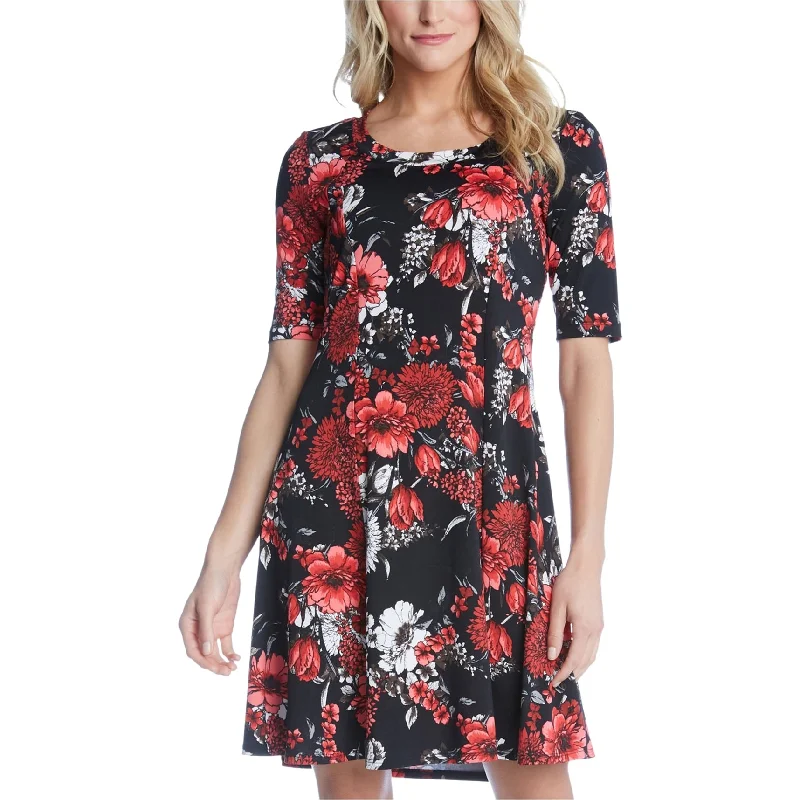 ladies-floral-dress-edgy-design-Karen Kane Womens Floral A-Line Dress