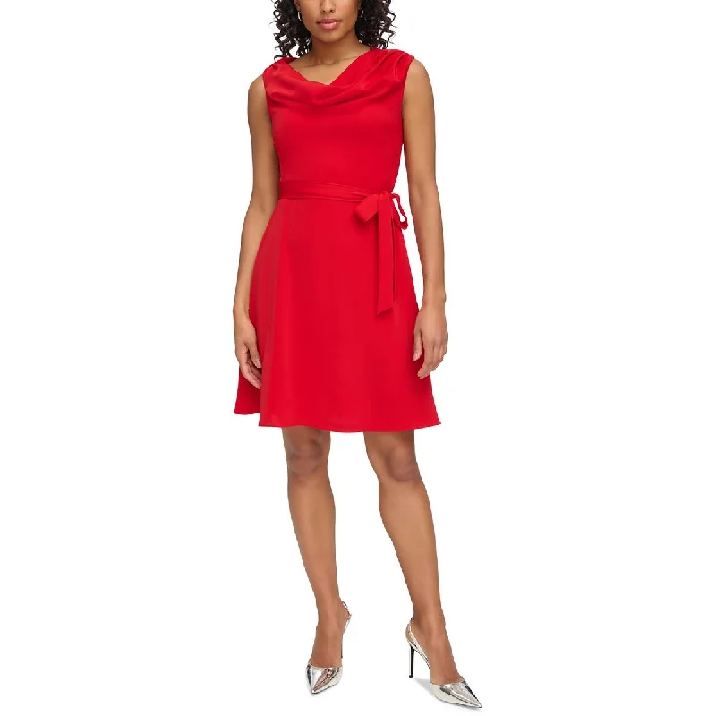 ladies-trumpet-dress-seasonal-fashion-Womens Polyester Fit & Flare Dress