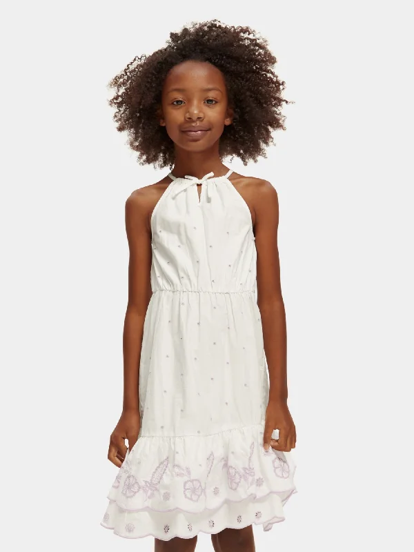 ladies-midi-dress-flattering-cut-Kids - Broderie anglaise midi dress