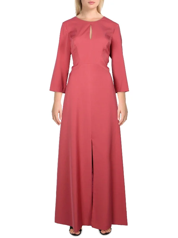 ladies-maxi-dress-bright-hue-Hannah Womens Keyhole Maxi Evening Dress