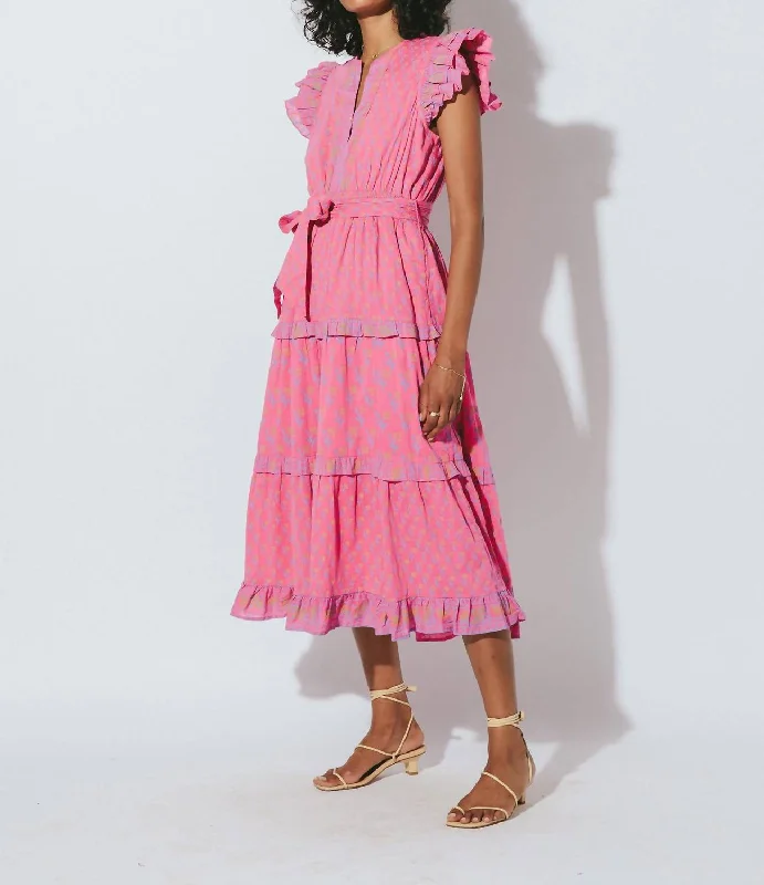 ladies-midi-dress-runway-inspired-Kenzie Midi Dress in Hot Pink