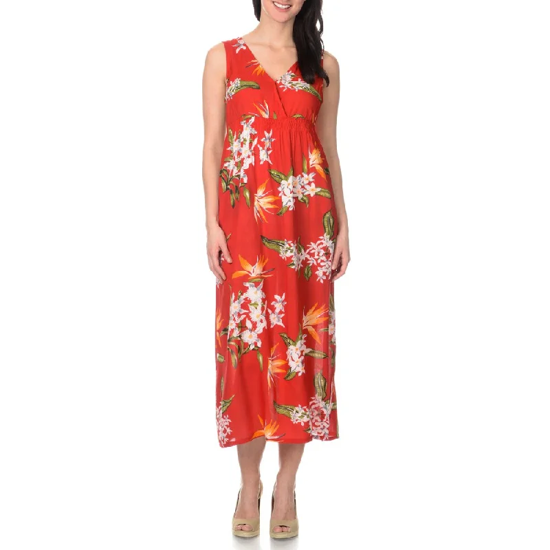 ladies-floral-dress-winter-layering-La Cera Women's Cross-over Floral Maxi Dress