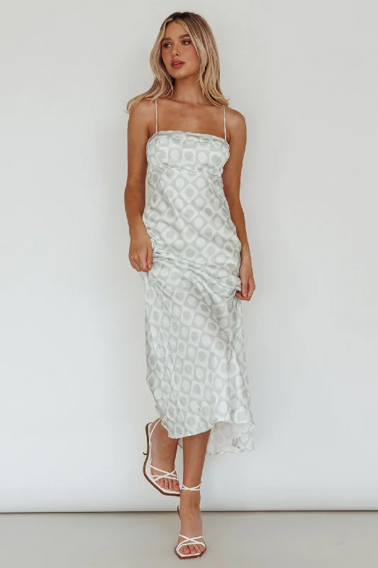 ladies-maxi-dress-tiered-skirt-Lane Cove Cami Strap Maxi Dress Print Matcha