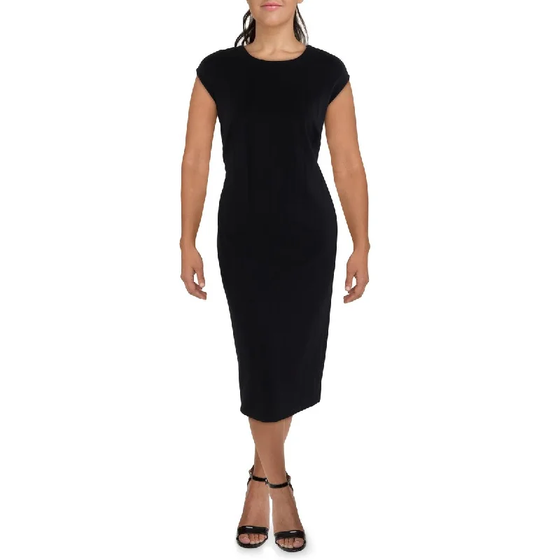 ladies-trumpet-dress-winter-fashion-Plus Womens Daytime Casual Fit & Flare Dress