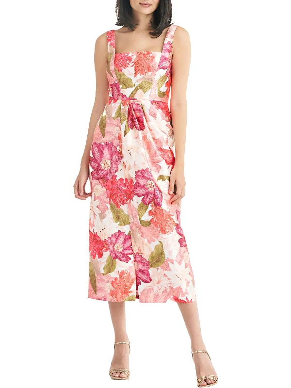 ladies-midi-dress-edgy-design-Frankie Womens Floral Calf Midi Dress