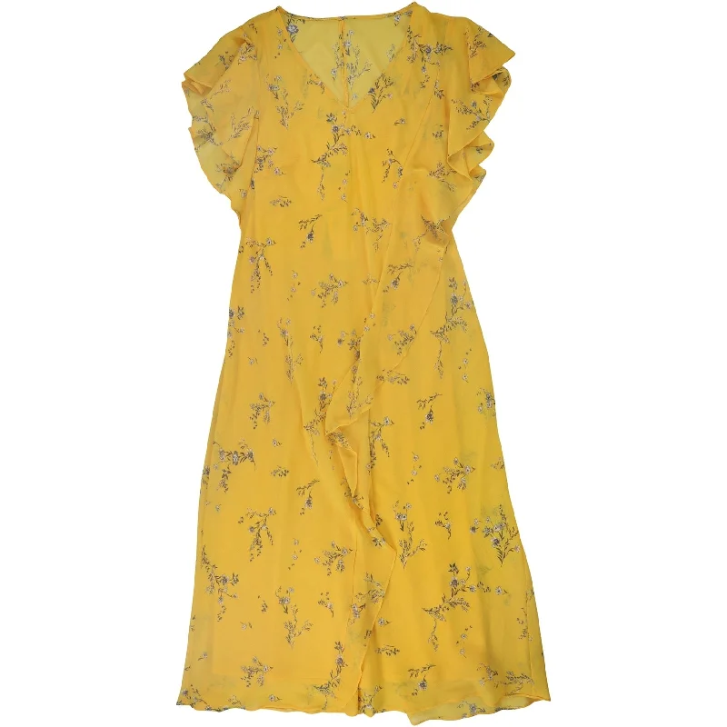 ladies-floral-dress-tall-fit-Ralph Lauren Womens Floral Ruffled Dress