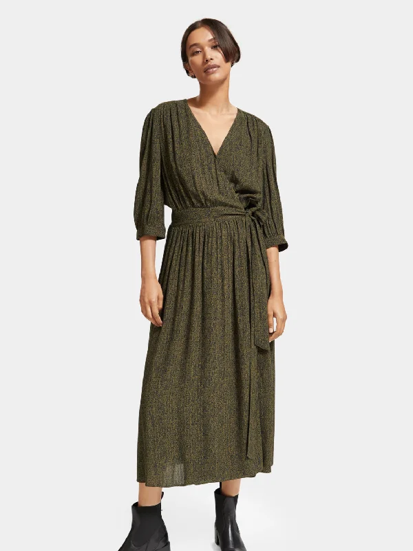 ladies-midi-dress-insta-worthy-Midi wrap dress