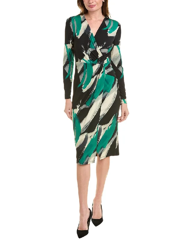 ladies-midi-dress-effortless-style-Joseph Ribkoff Abstract Midi Dress