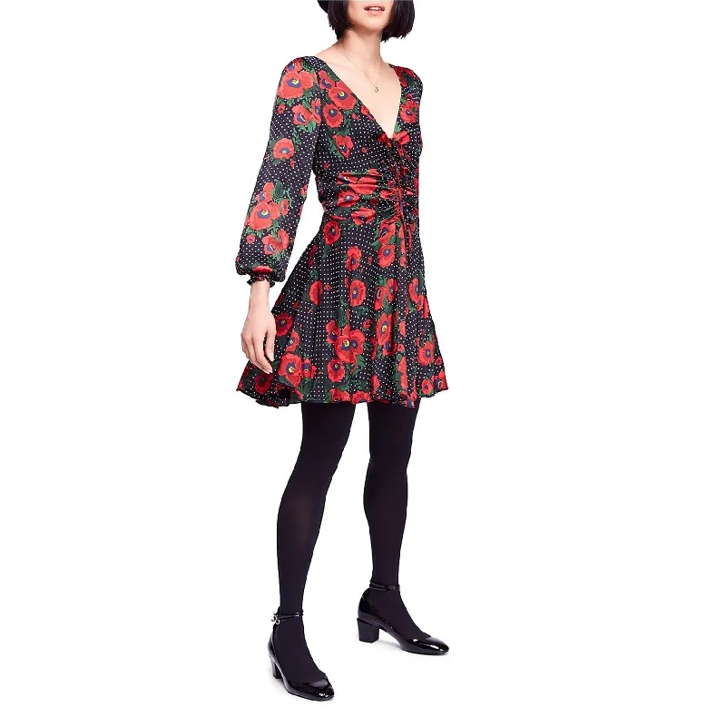 ladies-trumpet-dress-lightweight-Free People Womens Floral Fit & Flare Dress