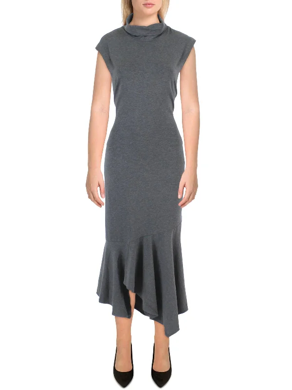 ladies-midi-dress-feminine-style-Womens Sleeveless Calf Midi Dress