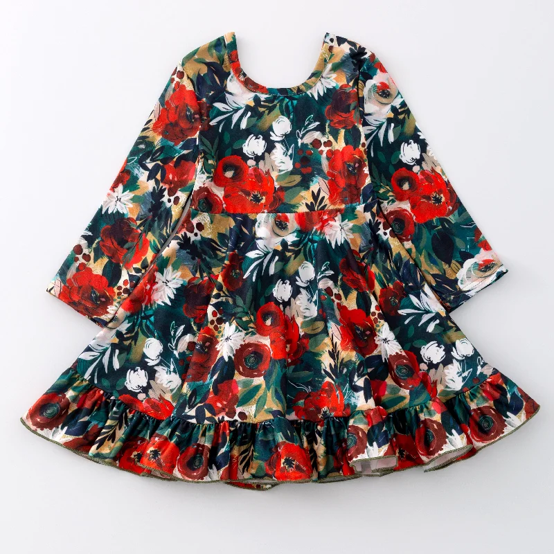 ladies-floral-dress-online-sale-CHRISTMAS FLORAL DRESS