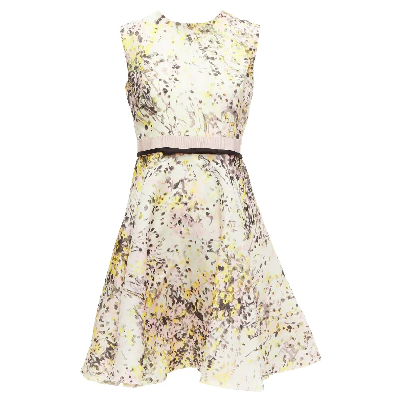 ladies-trumpet-dress-formal-event-Giambattista Valli Floral Silk Fit Flare Dress