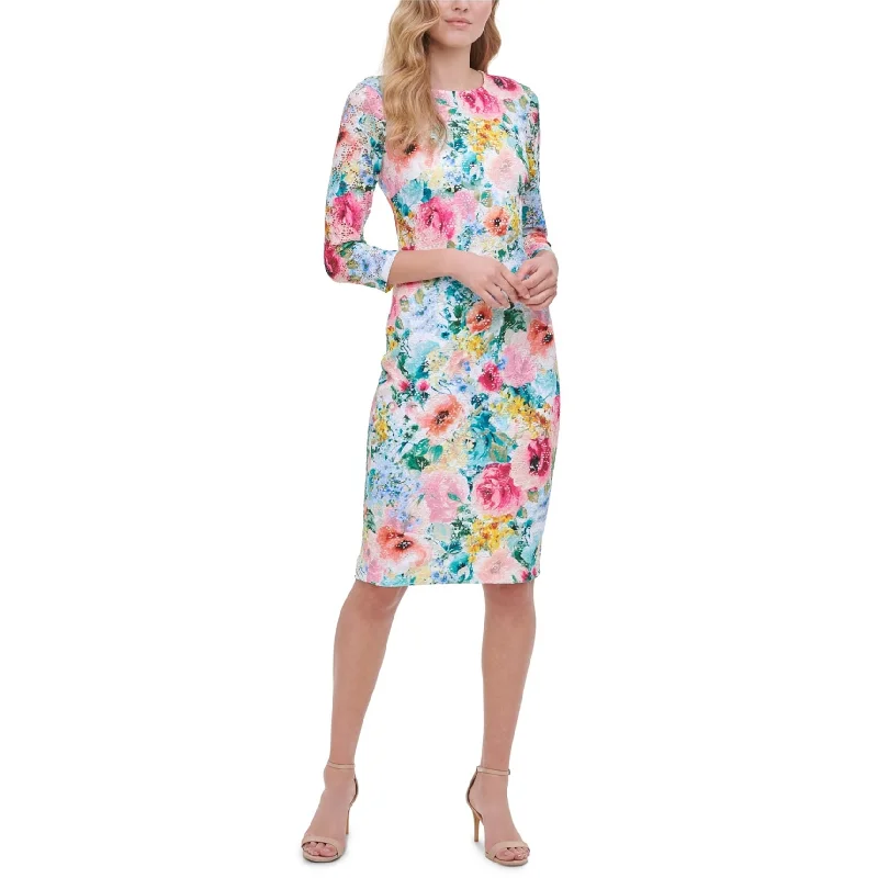 ladies-floral-dress-social-media-Kensie Womens Floral Shift Dress