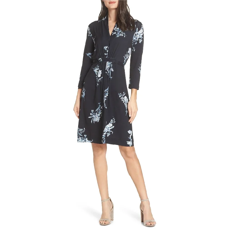 ladies-floral-dress-loose-silhouette-French Connection Womens Floral Jersey Dress