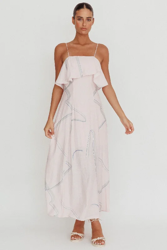 ladies-maxi-dress-viral-trend-Cressida Line Ruffle Maxi Dress Pink