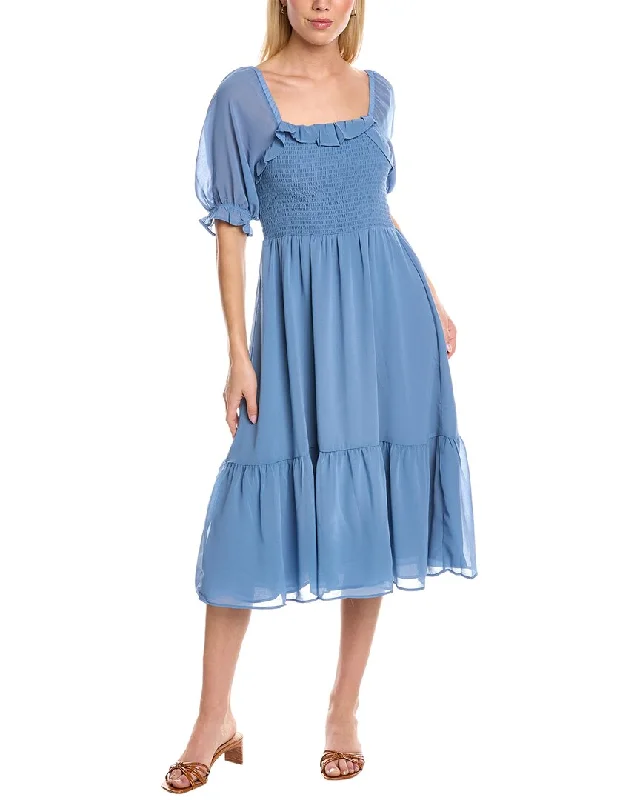 ladies-midi-dress-classic-design-1.STATE Smocked Midi Dress