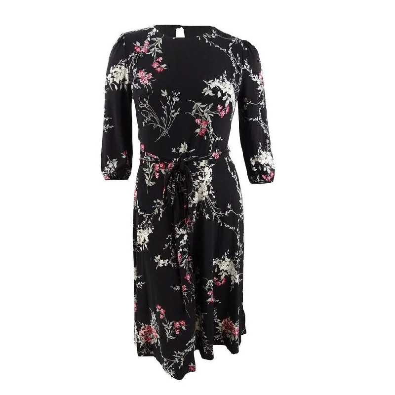 ladies-floral-dress-cocktail-dress-Lauren by Ralph Lauren Women's Floral Jersey Dress