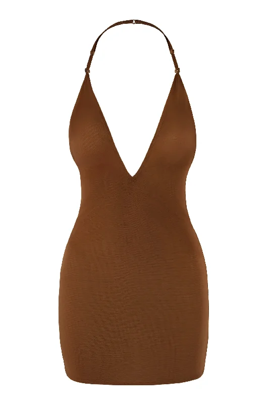 ladies-mini-dress-picnic-outfit-Intimates Soft Mesh Multiway Mini Dress in Chestnut