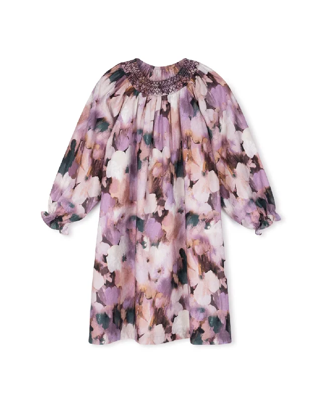 ladies-floral-dress-purple-hues-Ballo - Floral Print Dress