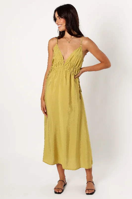 ladies-midi-dress-sandstone-Layton Midi Dress - Olive