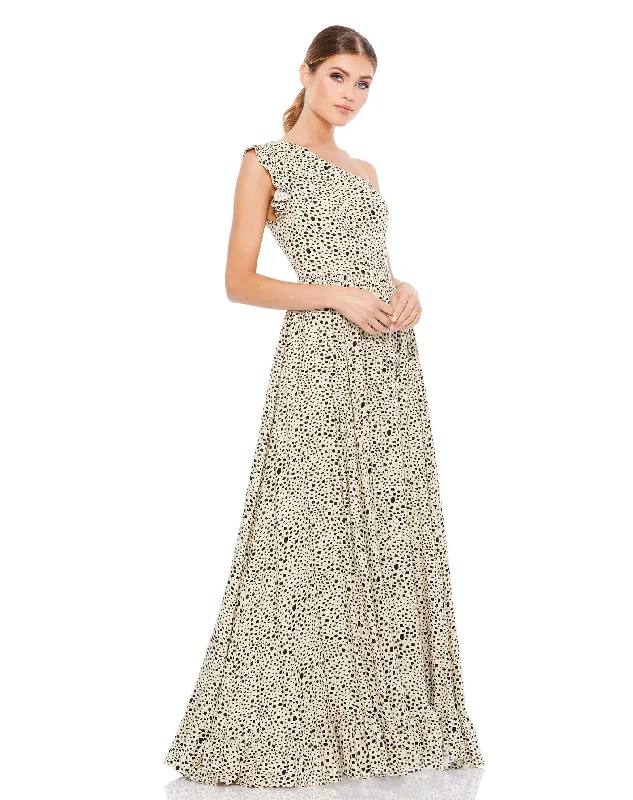 ladies-maxi-dress-special-occasion-One Shoulder Animal Print Maxi Dress