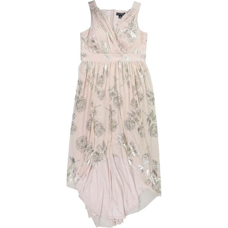 ladies-floral-dress-seasonal-trend-Jessica Howard Womens Floral Gown Dress, Pink, 16