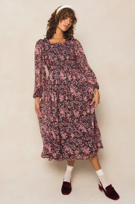 ladies-floral-dress-flowy-design-Sasha Dress in Faded Floral - FINAL SALE