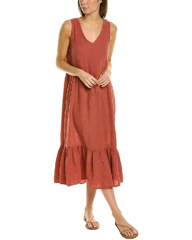 ladies-midi-dress-seasonal-trend-Sol Angeles Crepe Ruffle Midi Dress