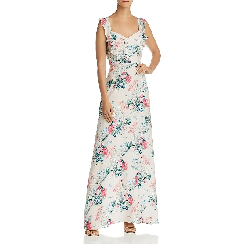 ladies-floral-dress-retro-design-Parker Womens Mimi Floral Maxi Dress, Pink, 6