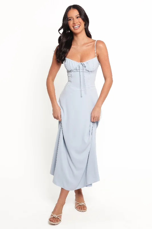 ladies-midi-dress-70s-inspired-Nadina Midi Dress - Soft Blue