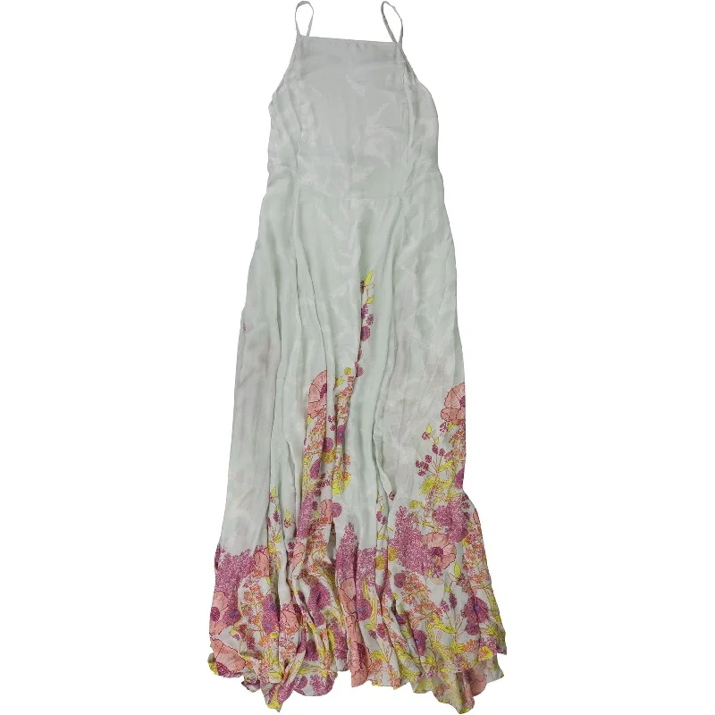 ladies-floral-dress-delicate-print-Free People Womens Floral Maxi Dress, Green, Small