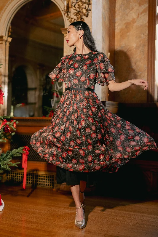 ladies-floral-dress-embroidery-Gianna Dress in Moody Floral - FINAL SALE