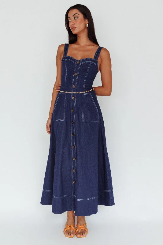 ladies-maxi-dress-tiktok-famous-Laureen Pocket Maxi Dress Denim Indigo