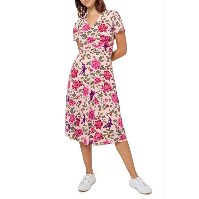 ladies-floral-dress-tiny-flowers-Leota Women's Amiya Floral Midi Dress Pink Size Medium