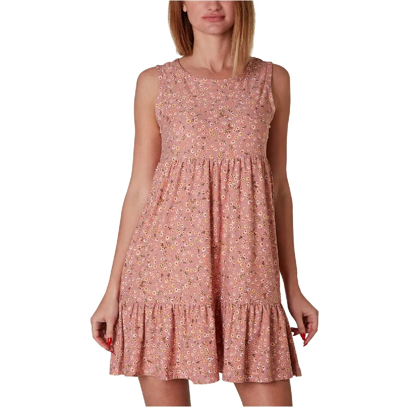 ladies-floral-dress-online-sale-no comment Womens Floral Tiered Tank Dress, Pink, Small