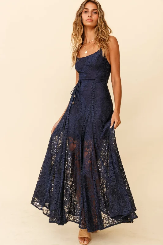 ladies-maxi-dress-casual-day-Palm Springs Lace Overlay Maxi Dress Navy