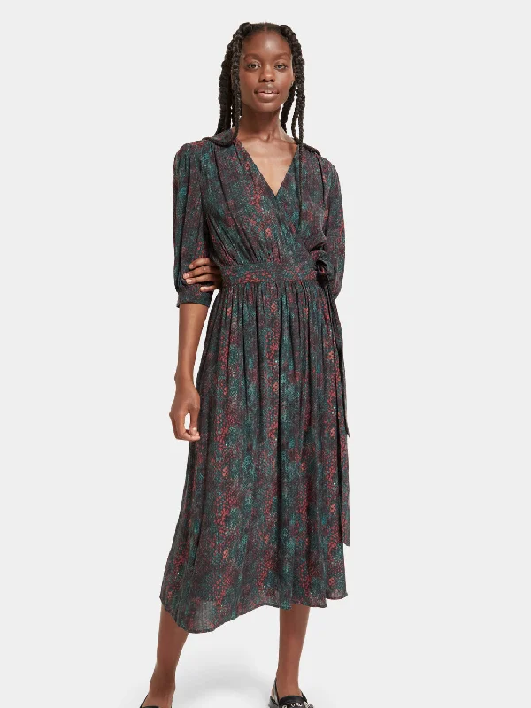 ladies-midi-dress-tiktok-famous-Midi wrap dress