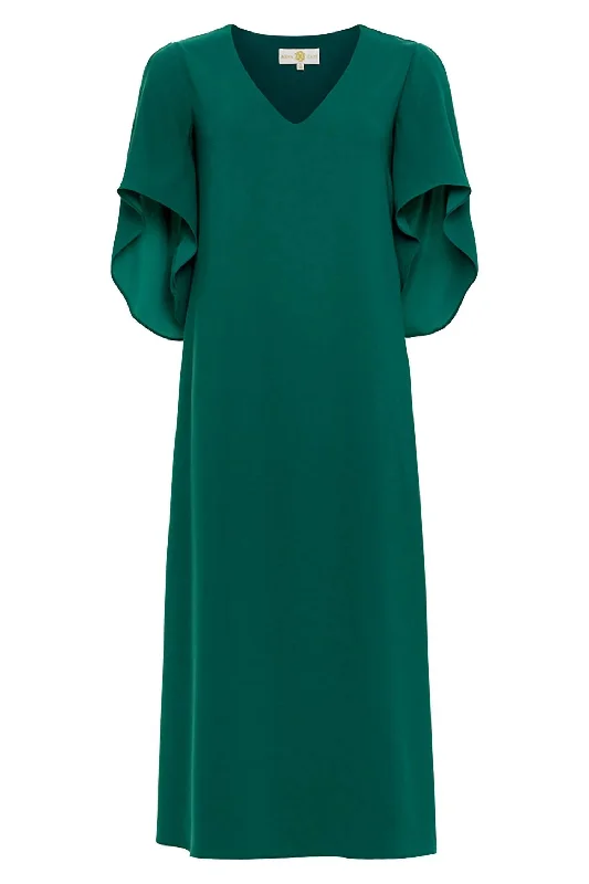 ladies-midi-dress-turquoise-bright-Meredith Midi Dress In Peacock