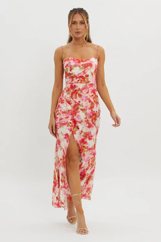 ladies-maxi-dress-cut-out-Marianna Twist Back Maxi Dress Pink