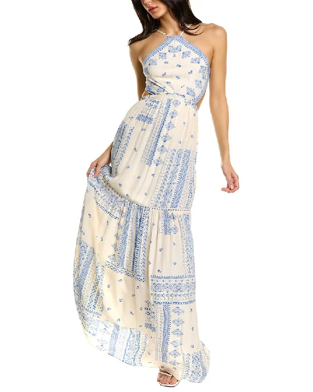 ladies-maxi-dress-turquoise-bright-ba&sh Halter Maxi Dress