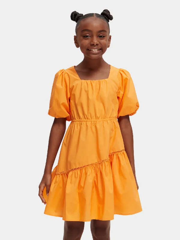 ladies-midi-dress-luxury-feel-Kids - Voluminous midi dress