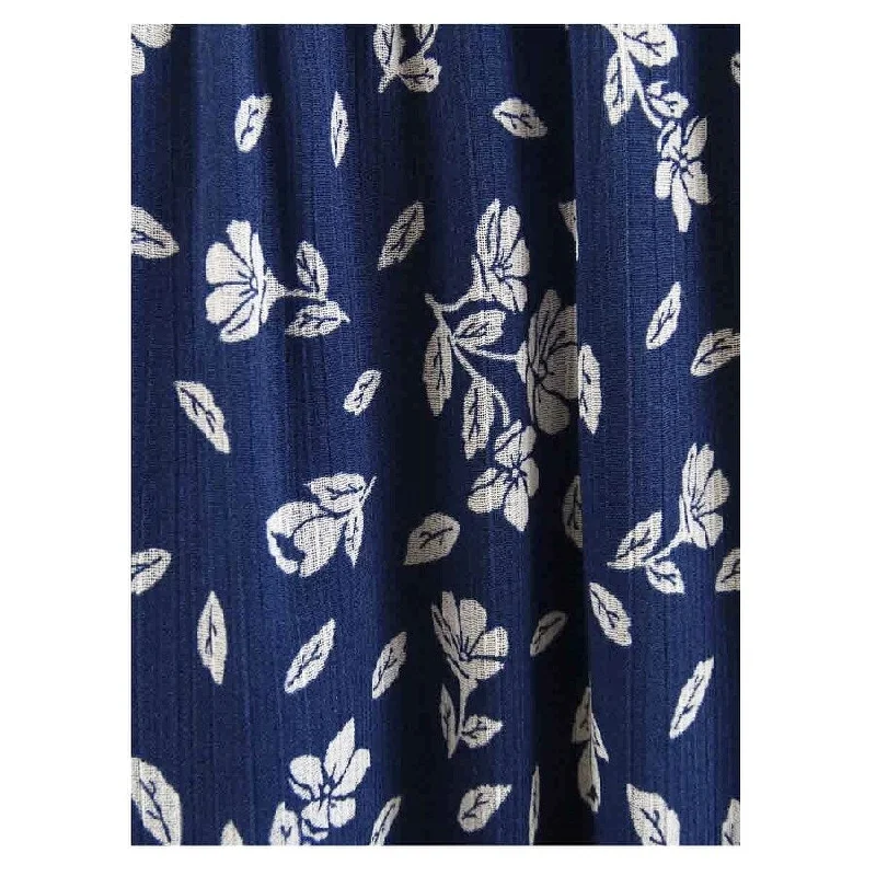 ladies-floral-dress-insta-worthy-Lauren Ralph Lauren Women's Floral Crinkle Off-the-Shoulder Dress 12, Blue