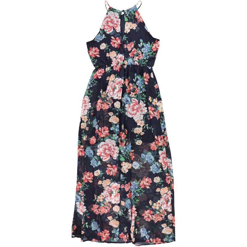 ladies-floral-dress-plus-size-Crystal Doll Womens Floral Maxi Dress, Multicoloured, Large