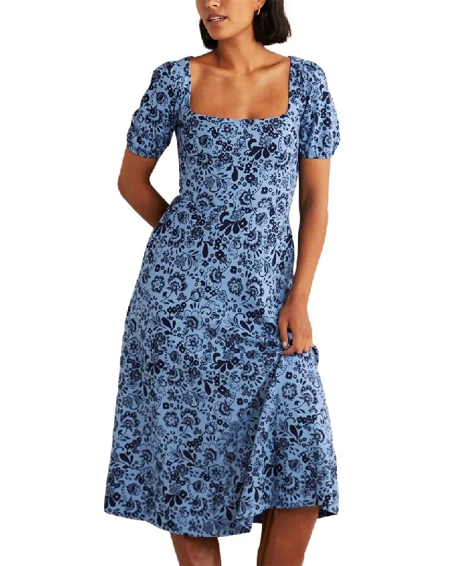 ladies-midi-dress-bell-sleeve-Boden Short Sleeve Jersey Midi Dress